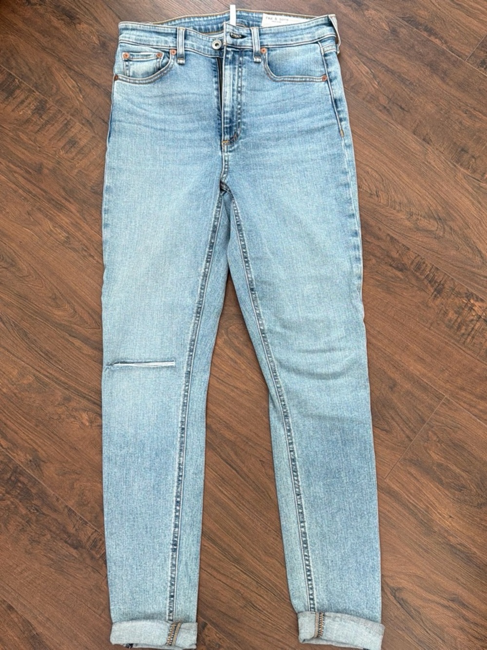 rag & bone Light Blue High-Rise Skinny Jeans